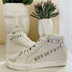 New Steve Madden Tracey Leather High-Top Sneakers
